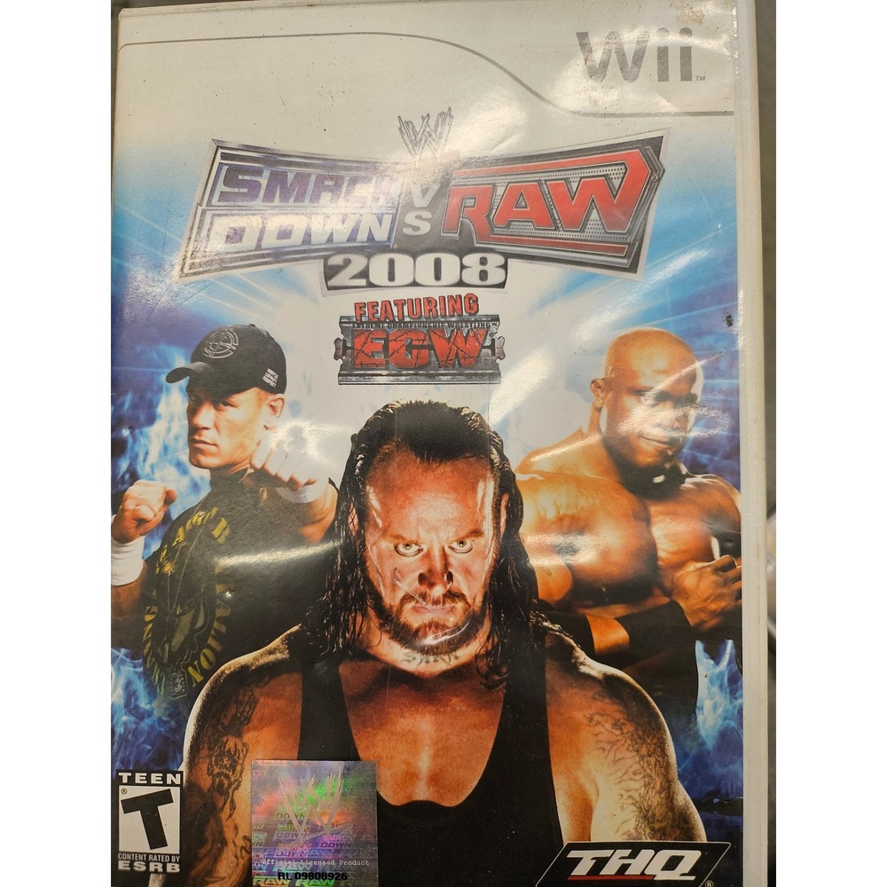 WWE SmackDown vs Raw 2008 Nintendo Wii Game Featuring ECW THQ Fighting Sports